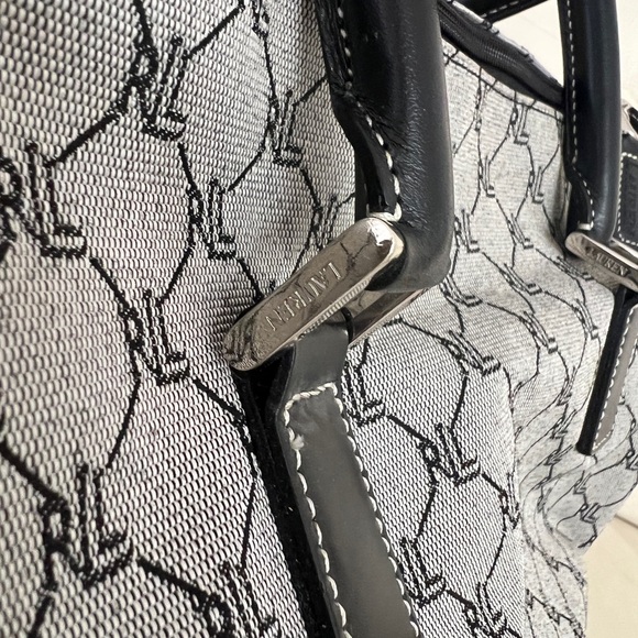 Vintage Ralph Lauren Signature Monogram Leather Canvas Shoulder Duffle Bag - Picture 6 of 10